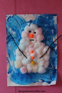 Bonhomme de neige en coton 1