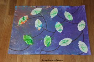 Peinture aux doigts & coloriage feuilles