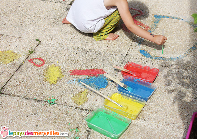 Activité manuelle peinture à la craie