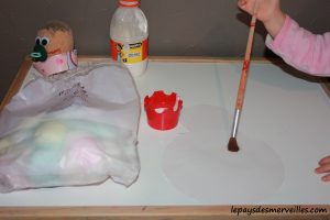 activité bonhomme de neige avec du coton et peinture (7)