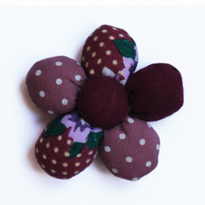 barrettes tissu fleur violette