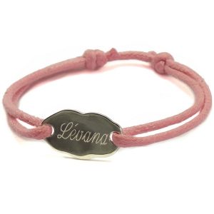 Bracelet médaille nuage avec prénom