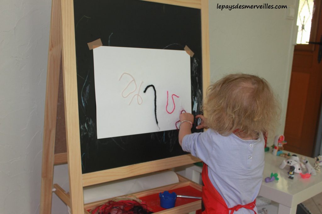 Bricolage enfant - Tableau de laine (2)