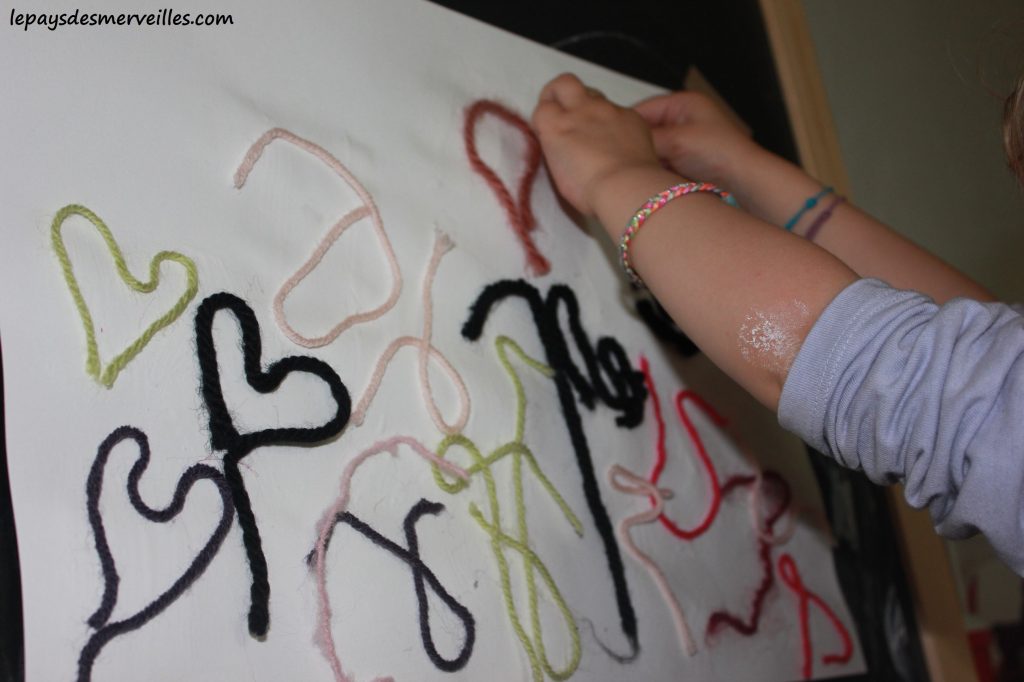 Bricolage enfant - Tableau de laine (4)