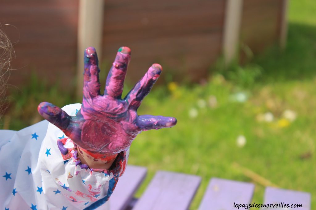 Peinture glaçons gouache - activité manuelle enfant (14)