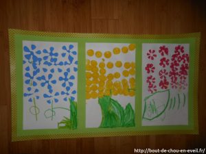 bricolage enfant tampons fleurs