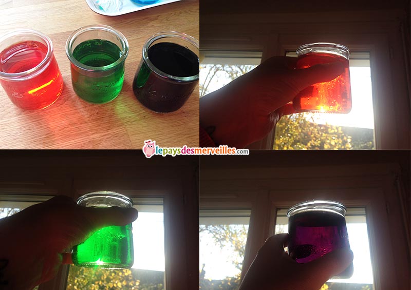 résultat expérience melange couleurs glaçon