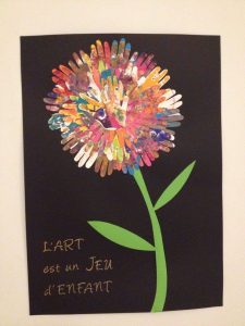 bricolage fleur empreinte de main