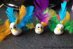 oiseaux en pate autodurcissante