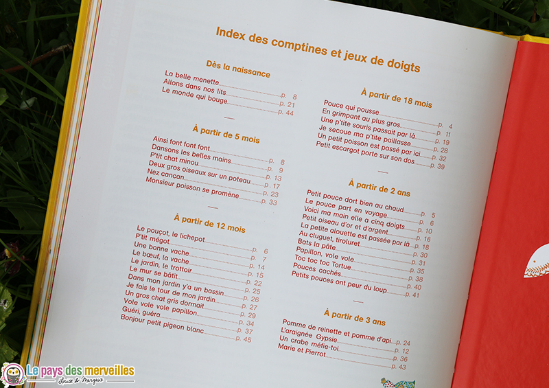 comptines et jeux de doigts par age