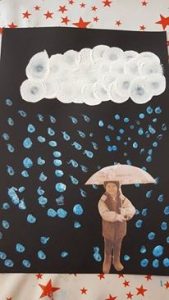 pluie peinture doigts