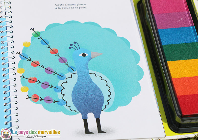 dessin empreinte paon