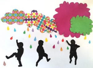 silhouette pluie colore