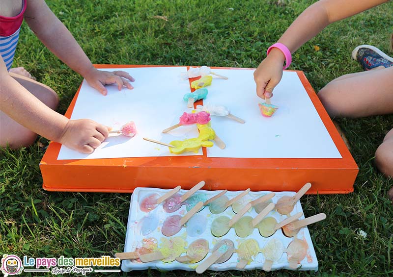 peinture à la craie en forme de glaçon