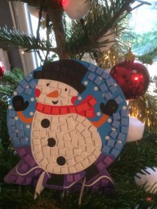 bonhomme de neige mosaique mousse