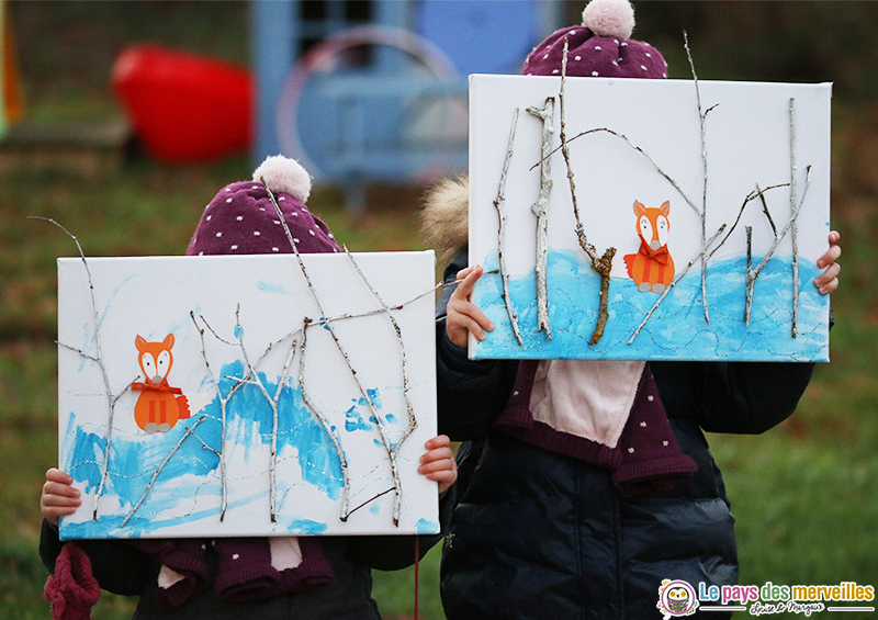 peinture enfant theme hiver