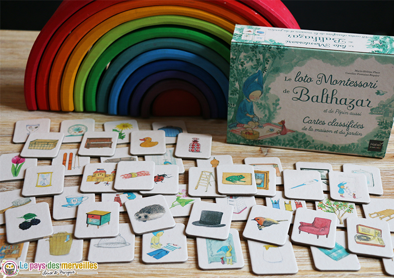 illustrations des 48 cartes du jeu de loto Montessori de Balthazar 