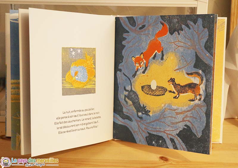 illustrations en gravure sur bois rita la poule