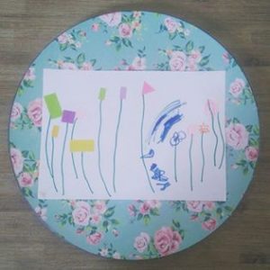 dessin enfant fleurs gommettes