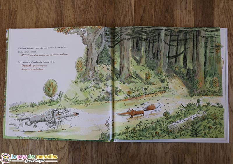 double page du livre Loup gris