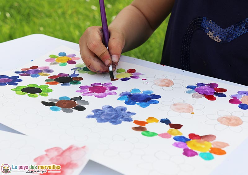 peinture colorée du printemps