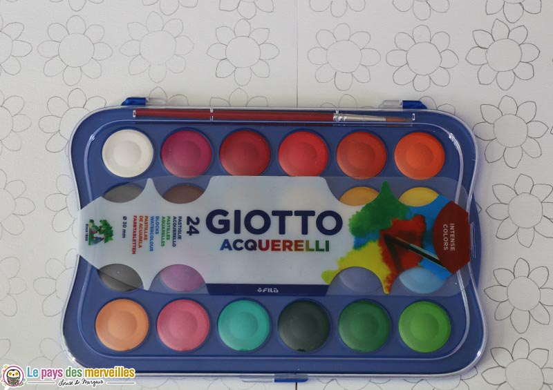 palette de peinture aquarelle giotto