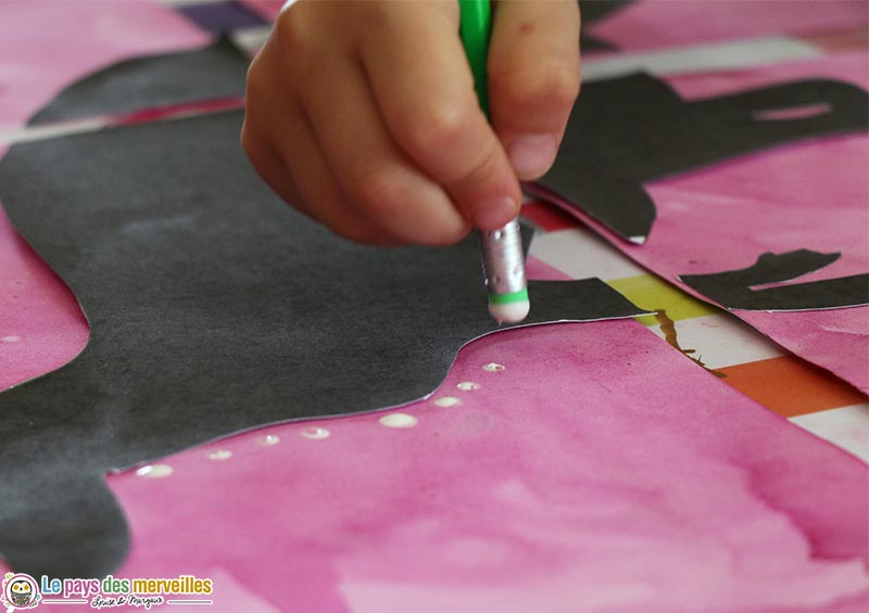 peindre avec la gomme d'un crayon à papier