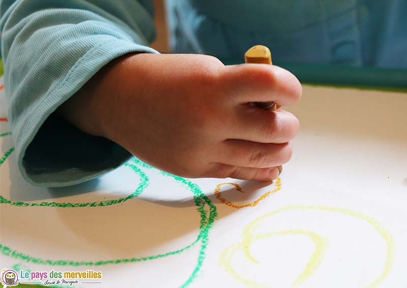 dessiner une spirale avec une pastel à l'huile