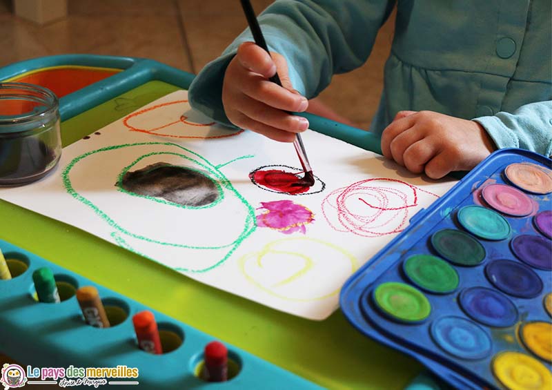 Art visuel peinture à l'eau et pastel