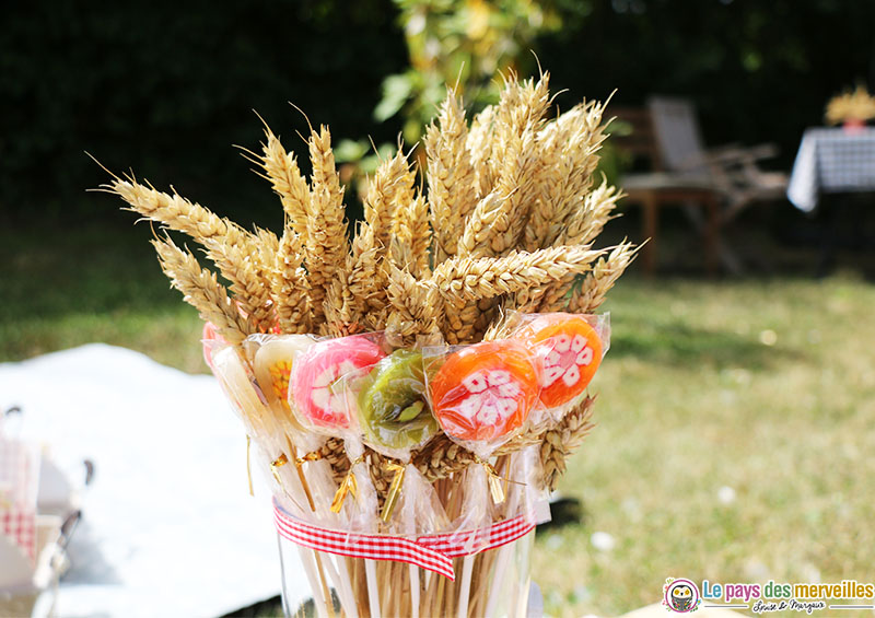 bouquet de blés et de sucettes 