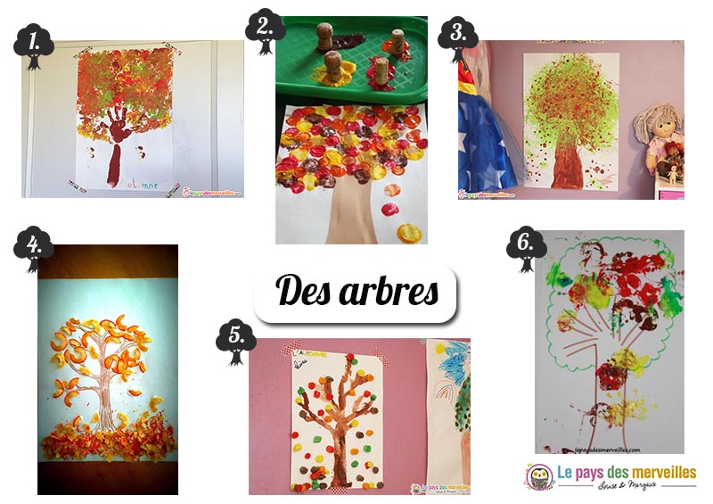 activités manuelles d'automne autour des arbres 