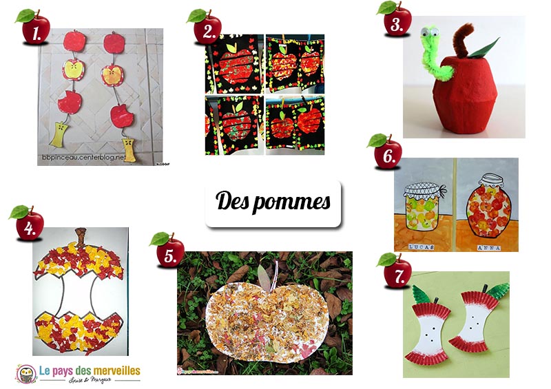 idées d'activités manuelles pour les enfants sur le thème de la pomme