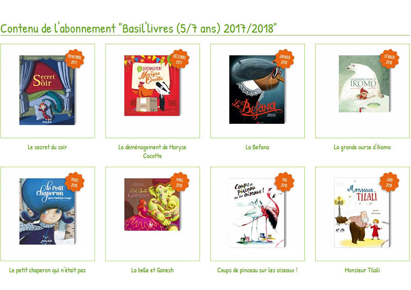 Abonnement Basil'livres bouquet d'histoires