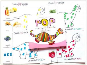 activité pour maternelle d'après le livre Pop mange de toutes les couleurs