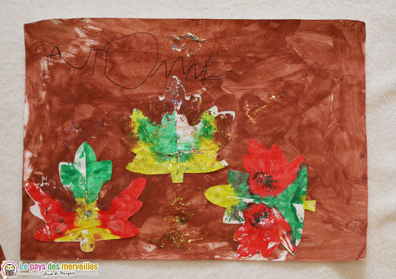 art visuel sur le thème de l'automne en maternelle 