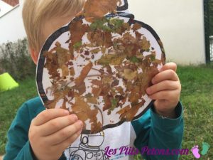 citrouilles collage feuilles