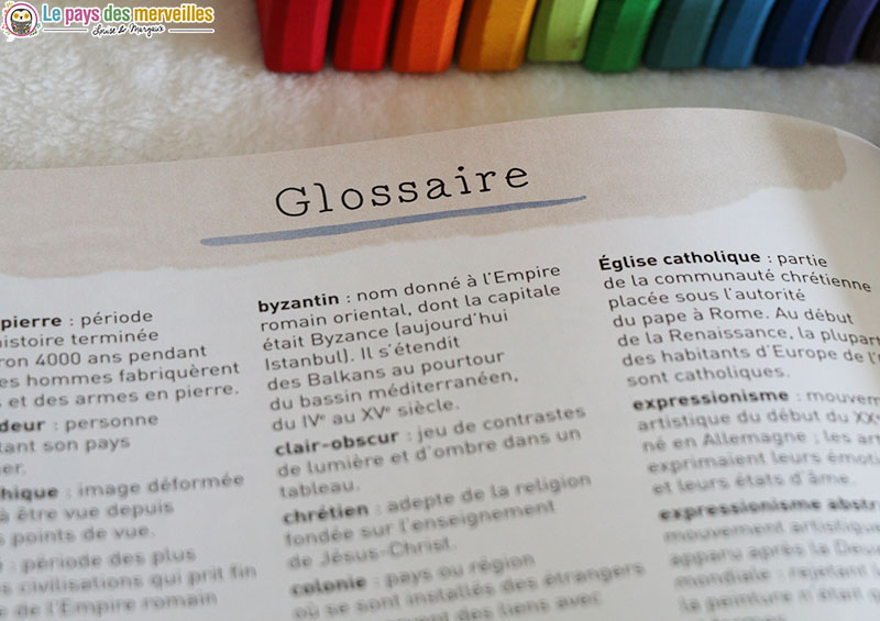 Glossaire Une histoire de la peinture pour les enfants