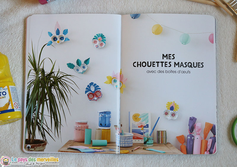 Mes chouettes masques avec des boites d'oeufs