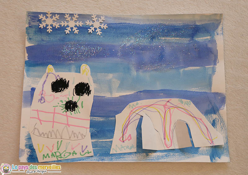 Art visuel sur le thème de l'hiver Petite section maternelle