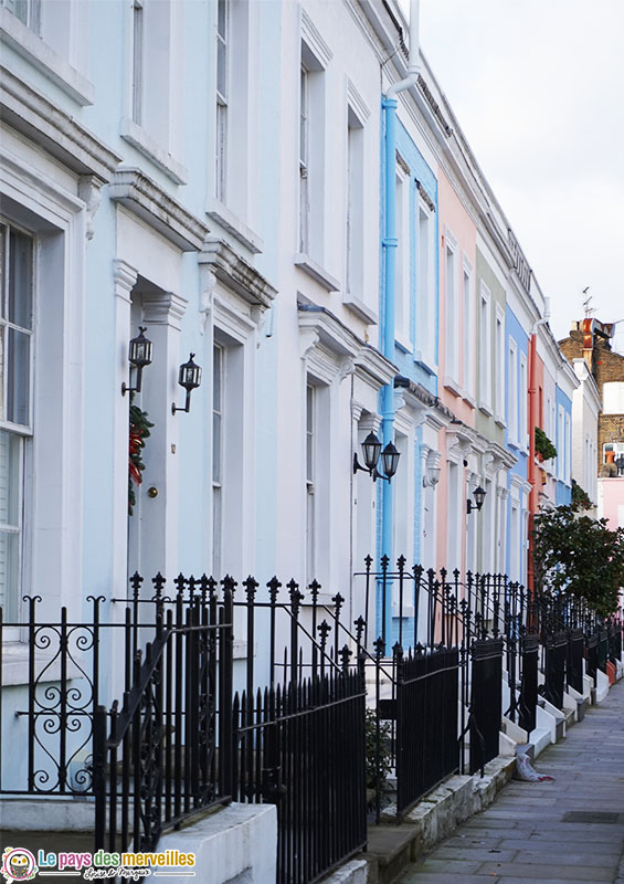 Maisons colorées à Nothing Hill 