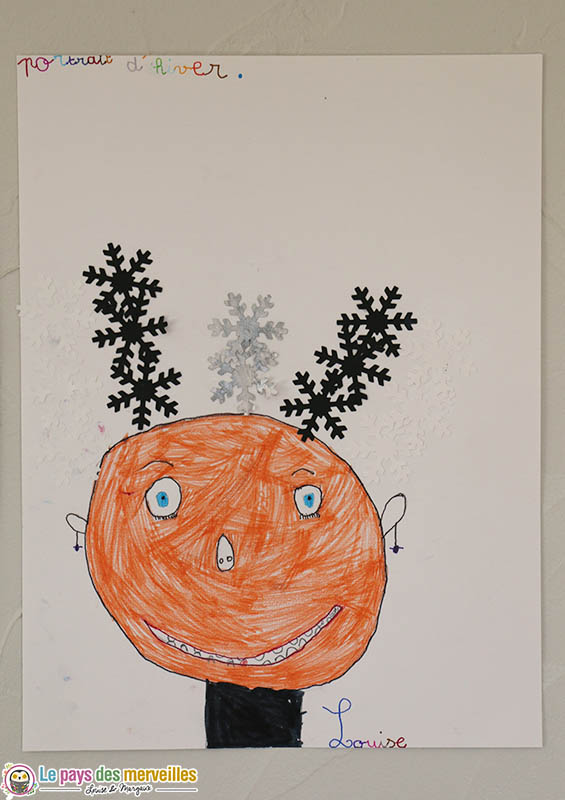 portrait d'hiver par une enfant de 6 ans