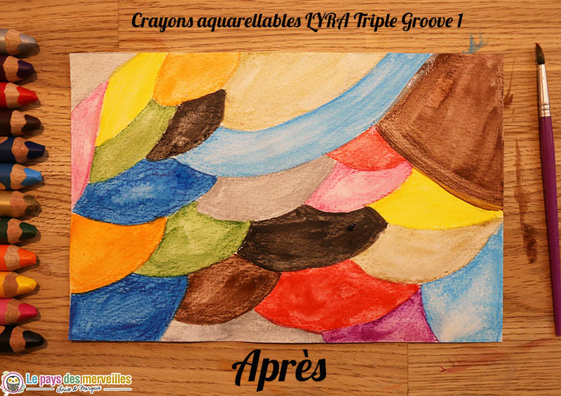 Crayons de couleur aquarellables Lyra Triple Groove 1 après