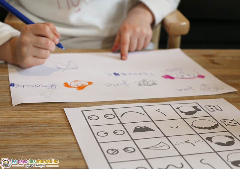 Jeu de dés pour dessiner les émotions