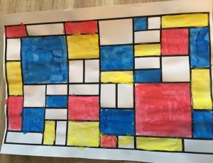 Peinture à la manière de Mondrian en maternelle