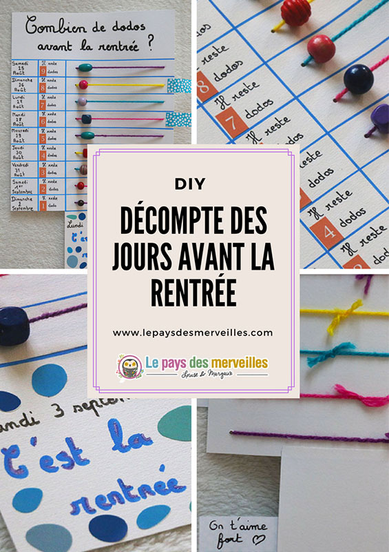 DIY compte à rebours avant la rentrée à l'école