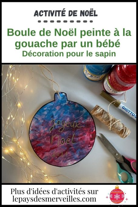 Activité de Noël : boule de Noël peinte à la gouache 