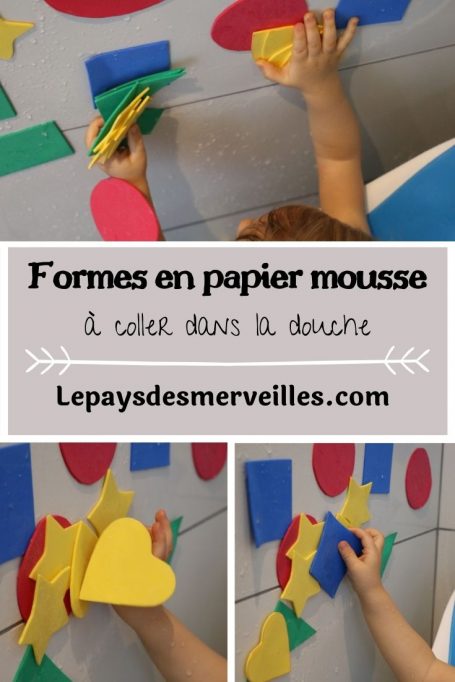 Formes en papier mousse à coller dans la douche