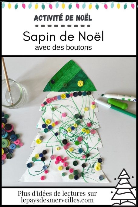 sapin de Noël avec un collage de boutons