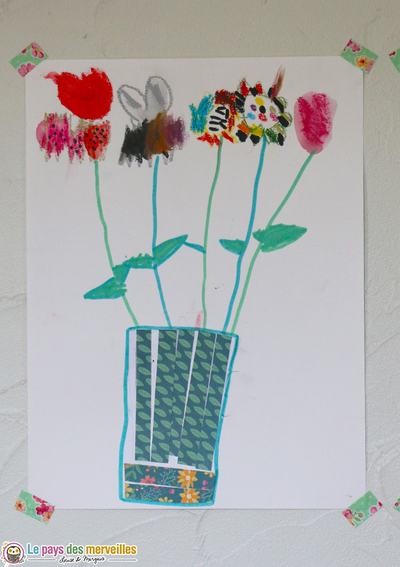 bouquet de fleurs aquarelle maternelle