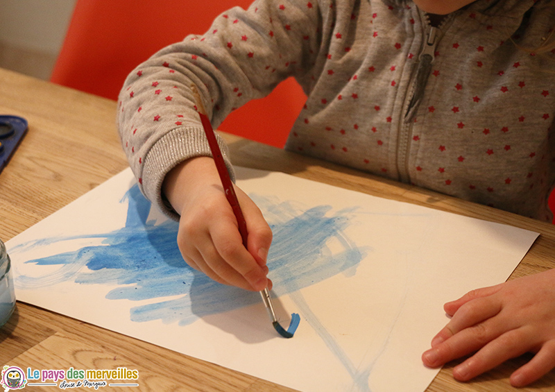 ciel d'hiver en peinture aquarelle 